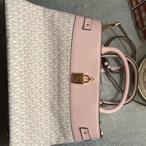 Michael Kors white and pale pink handbag